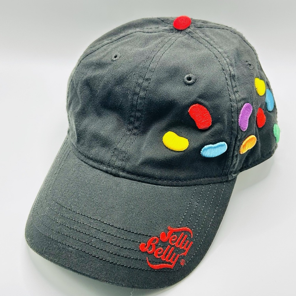 Jelly Belly Beans Candy Hat Cap Adjustable Strapback Black Outdoors Casual